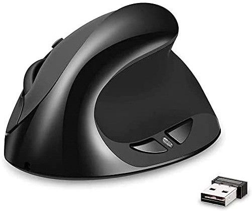 microware Vertical Mouse, AURTEC Rechargeable 2.4G Wireless Ergonomic Mice with USB Receiver, 6 Buttons and 3 Adjustable DPI 800/1200/1600 Wireless Optical Gaming Mouse with Bluetooth-image-28