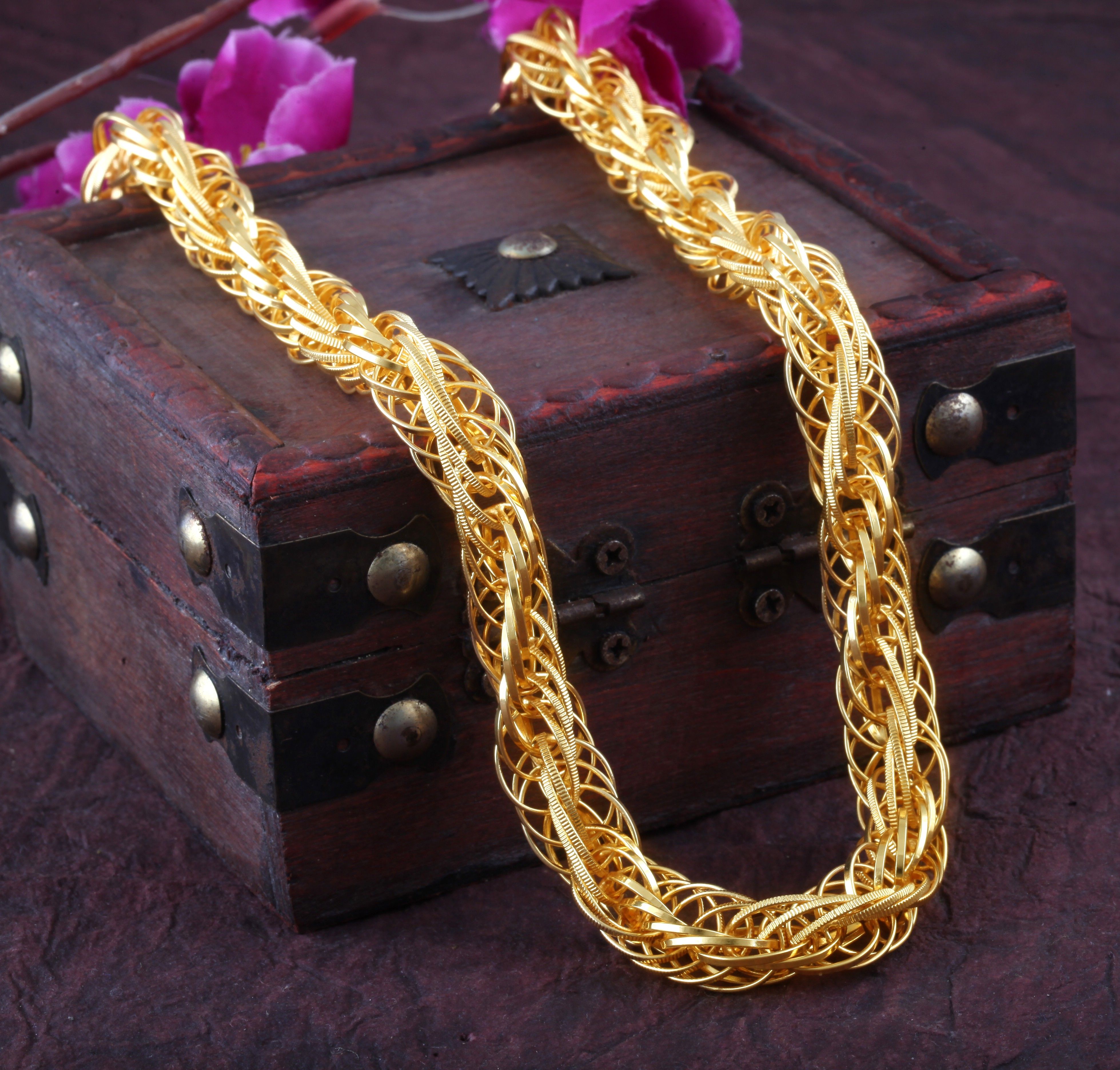 meenaz Mens Fashion Jewellery combo Valentine gifts Stylish Fancy Party Wear Titanium South model Long 24 inch chain Necklace Golden Color Neckless handmade chain Mens Style New Model jewels wedding Anchor Rope Neck chains for boys men male boyfriend gents Women man boy gf bf girls girlfriend design Casual Daily use simple broad patta name heavy big large cuban link thick flat trendy 18 K Micro gold Plated polish platinum Handmade Silver Simple High one gram gold Polish Sterling Silver Solid SS Chain Curb Sachin Wheat Rice Sehwag Diamond seeds clavicle hip hop titanium steel accessories Big Tungsten Carbide CHAIN-MEF016 Titanium, Gold-plated Plated Metal, Brass, Silver, Copper, Alloy, Stainless Steel Chain-picture-11