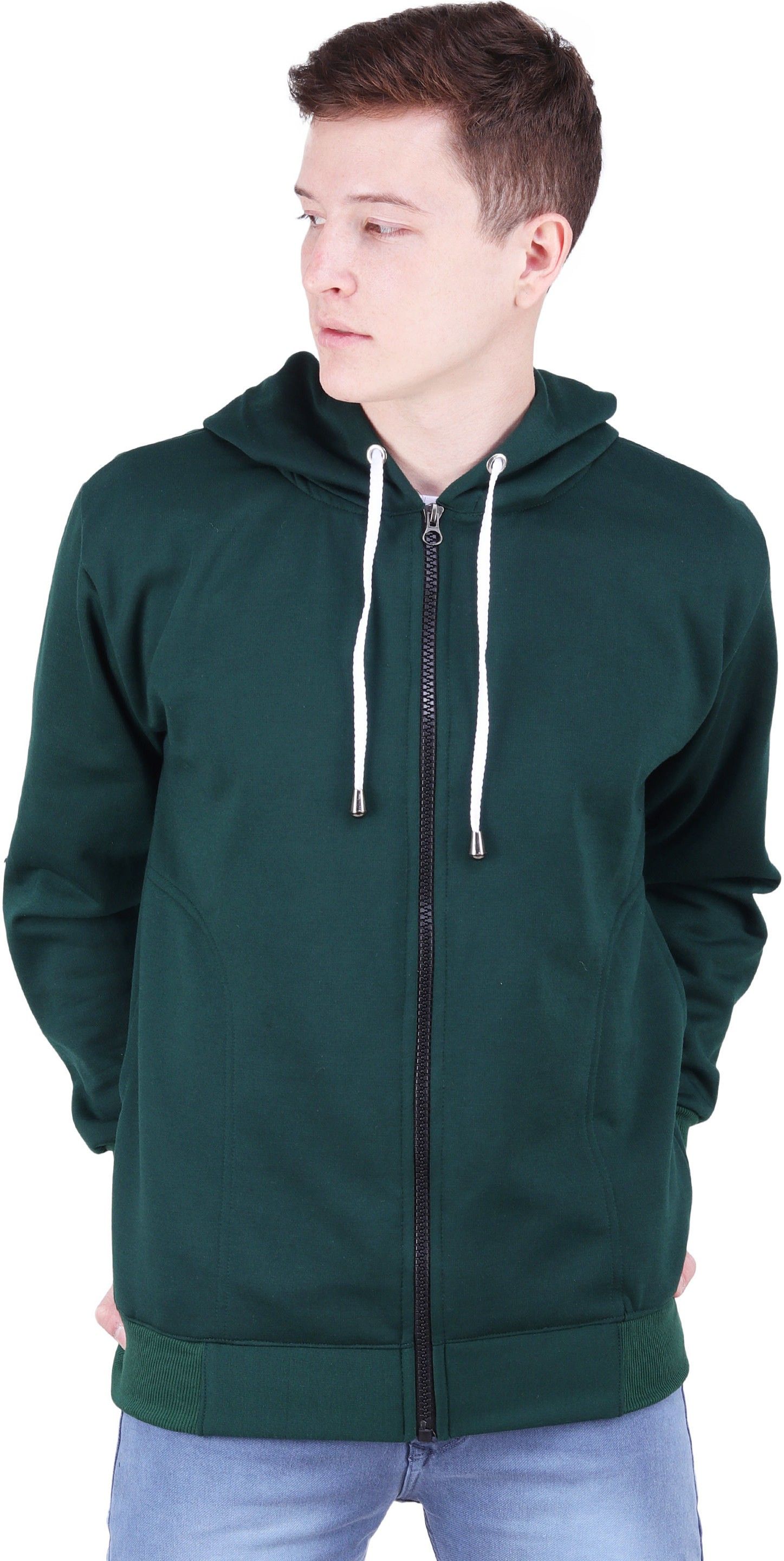 riverhill Men Solid Hooded Neck Green Sweater-picture-11
