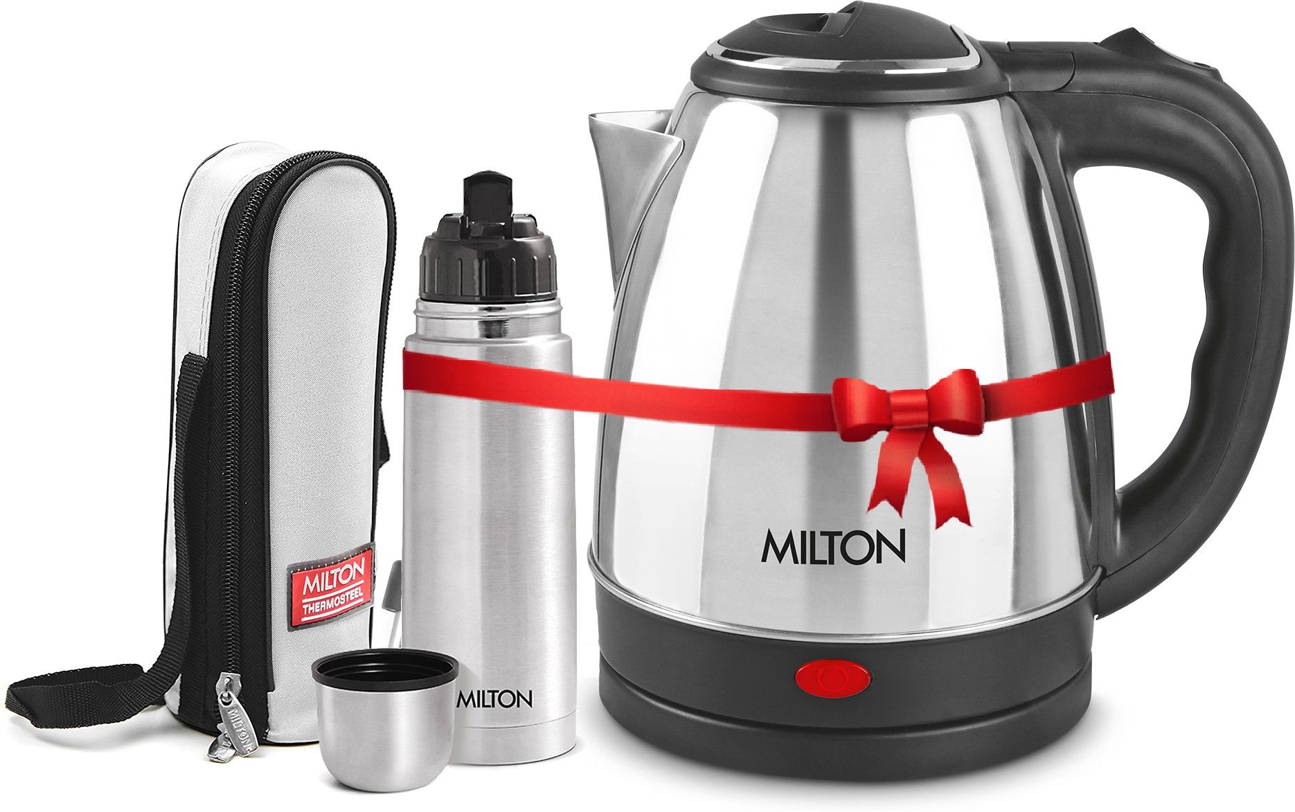 milton Combo Set Insta Electric Stainless Steel Kettle, 2 Litres, Silver and Flip Lid Thermosteel Hot or Cold Stainless Steel Water Bottle with Jacket, 350 ml, Silver Electric Kettle-picture-17