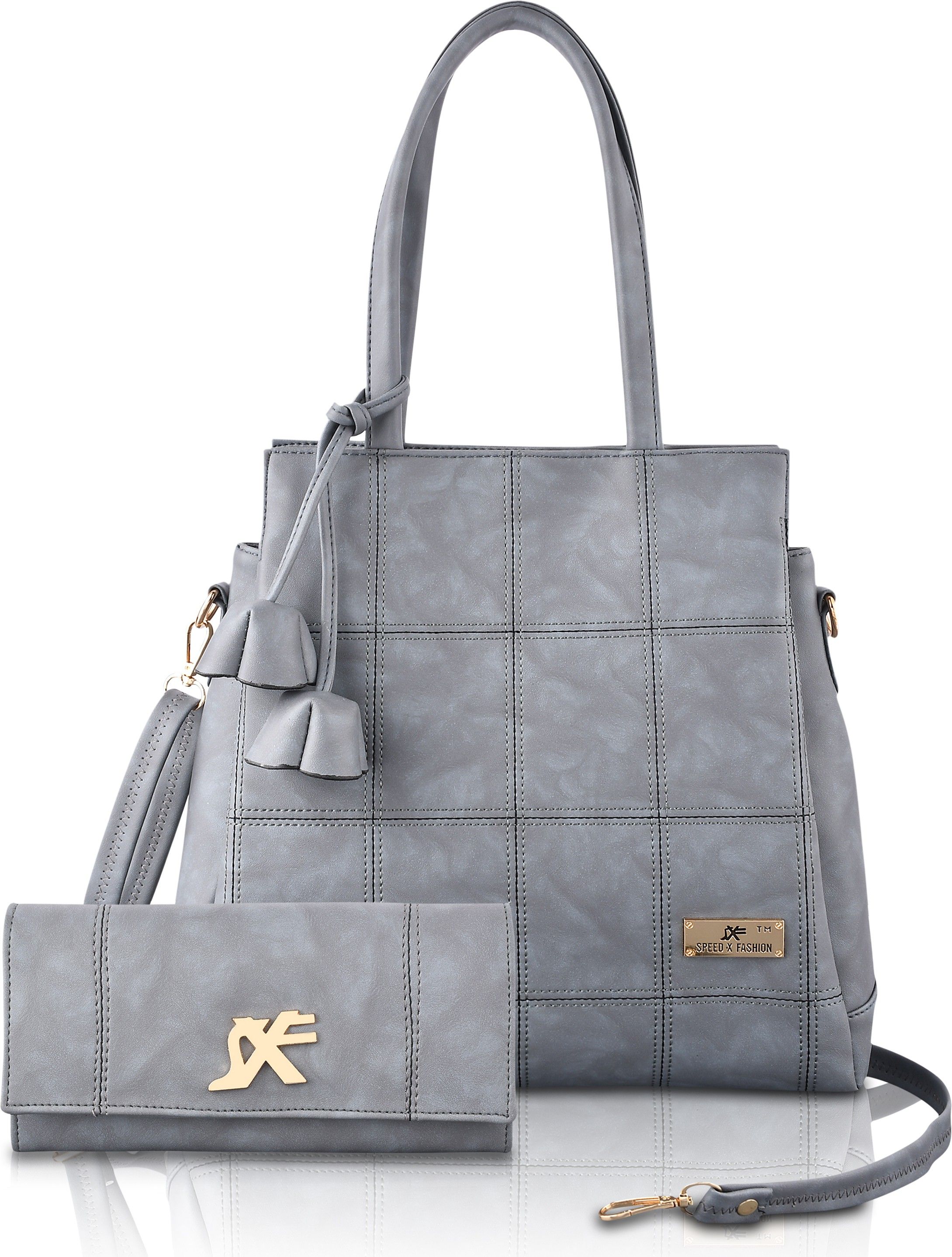 Women Grey Hand-held Bag - Extra Spacious-image-7