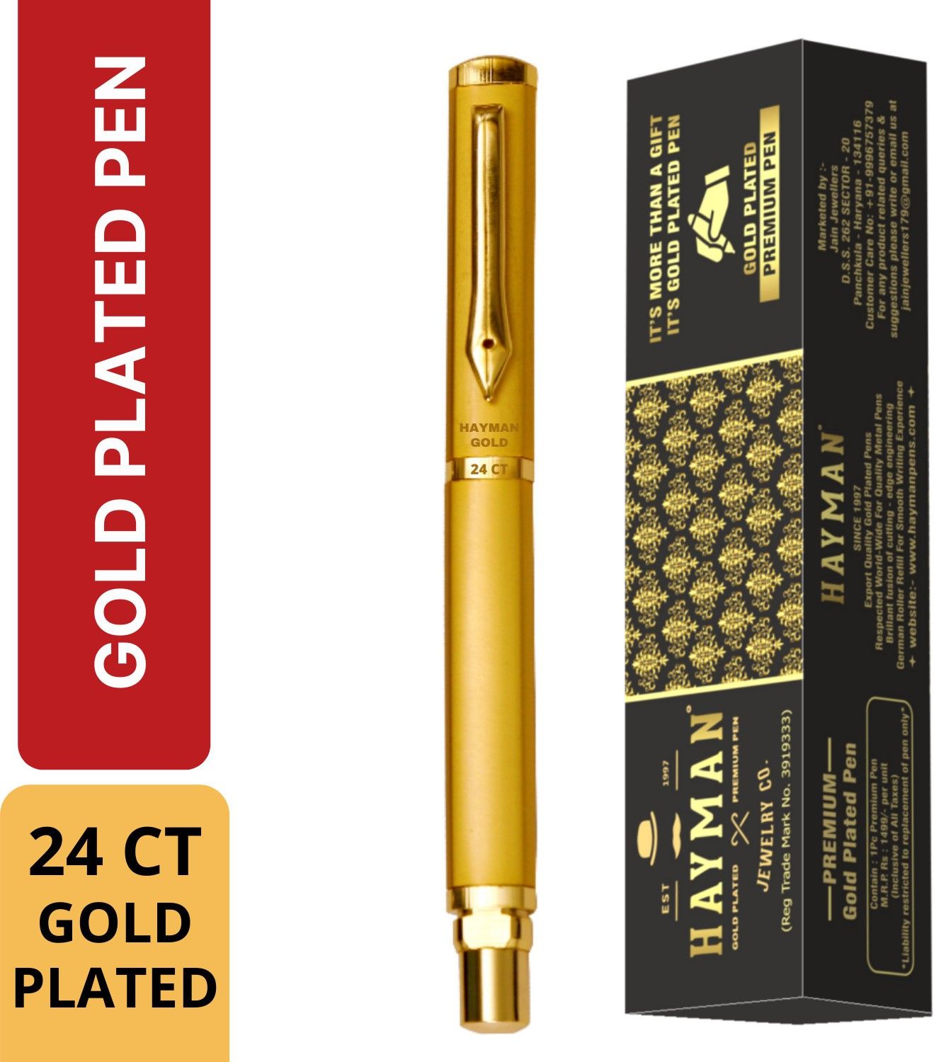 hayman 24 CT Gold Plated Triangle Roller Ball Pen-picture-11