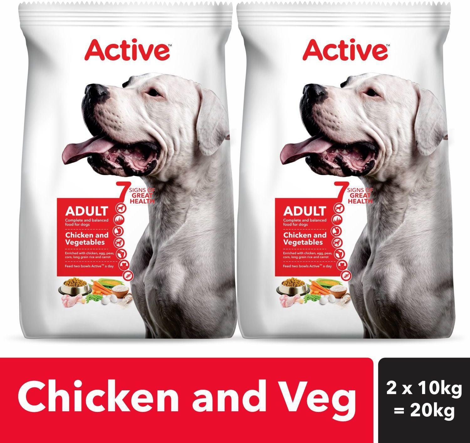 active Chicken and Vegetable 20 kg (2x10 kg) Dry Adult Dog Food-picture-39