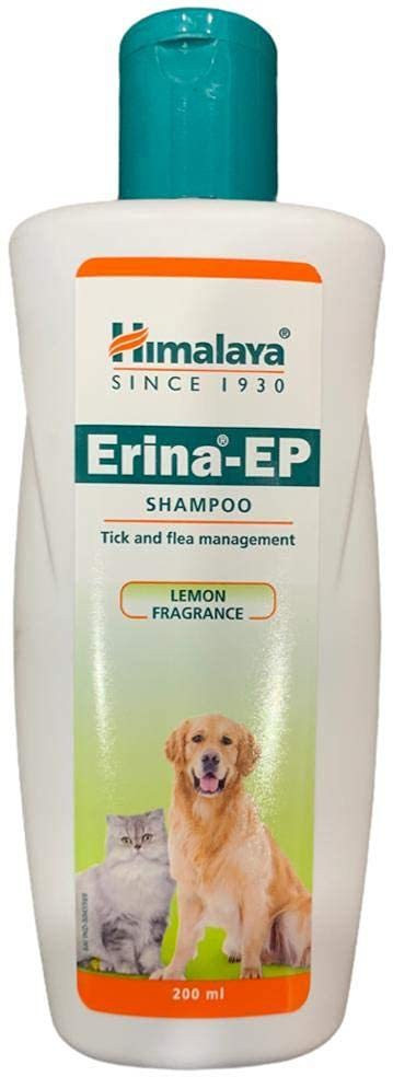 himalaya Erina -EP Tick & Flea Control Shampoo for Dogs & Cats200 ML Flea and Tick LEMON Fragrance Dog Shampoo image 1