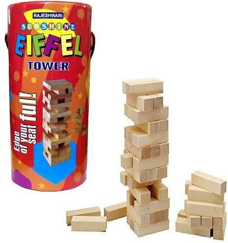shyam creation Eiffel Tower Hardwood Block Stacking Tower Game for Age 6 and up Tube Pack-picture-16
