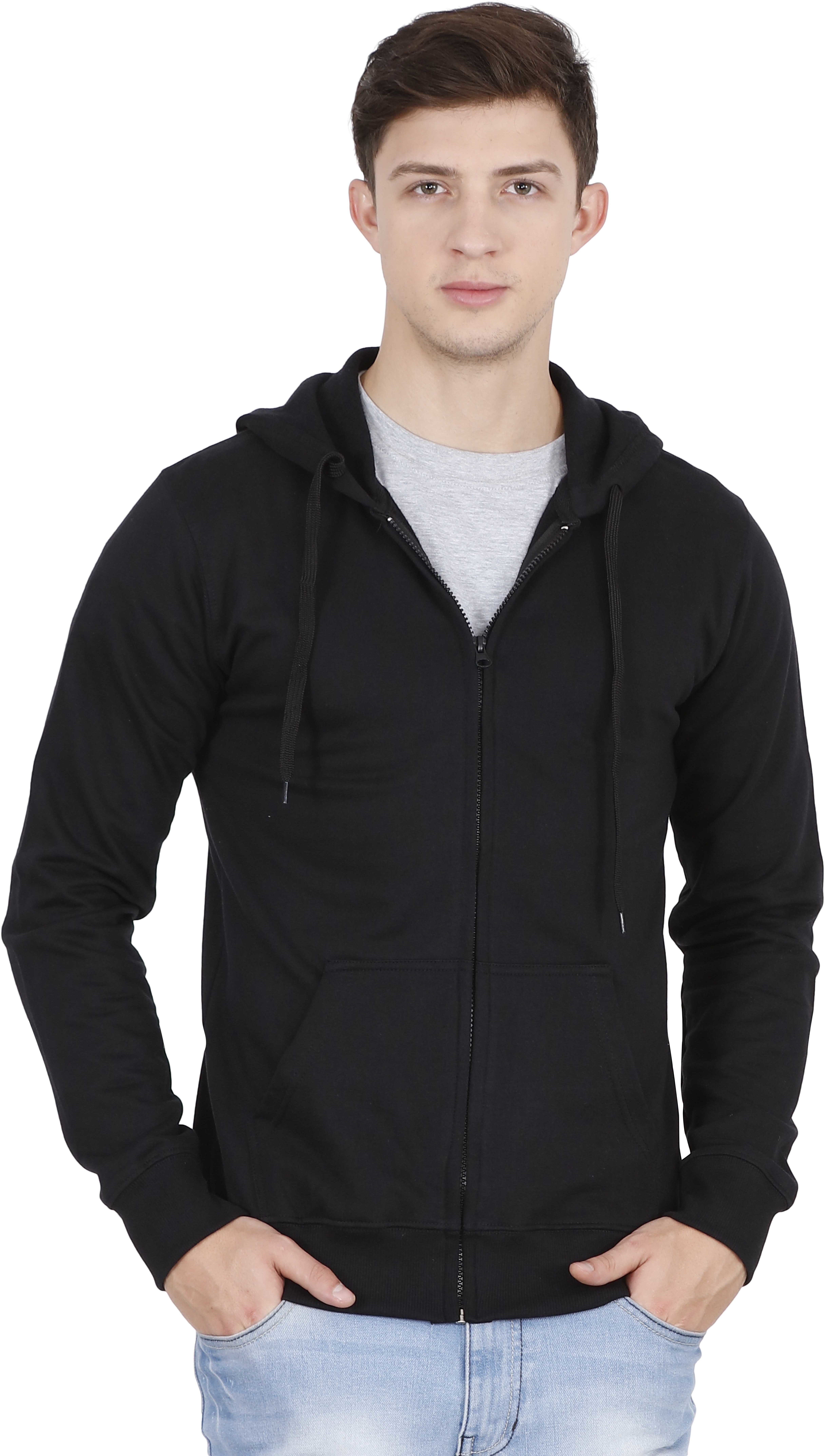 Men Solid Round Neck Black Sweater-image-44