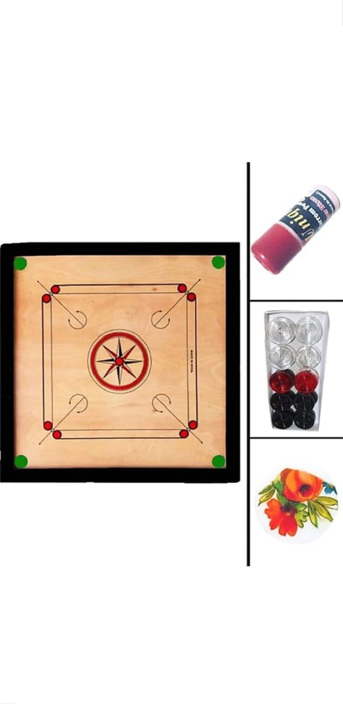 MATTE FINISH FULL SIZE(32 INCH) CARROM BOARD WITH COINS,STRIKER AND POWDER 81.04 cm Carrom Board-image-19