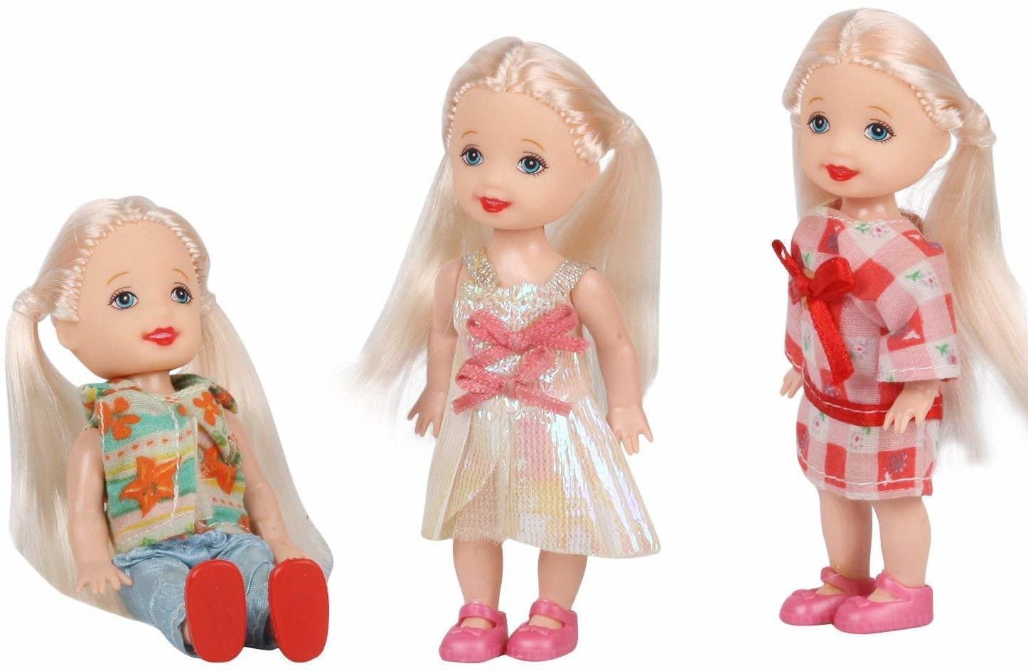 white popcorn Pack of 10 4'' Mini Dolls with Color Cloth (Pack of 10)-picture-33