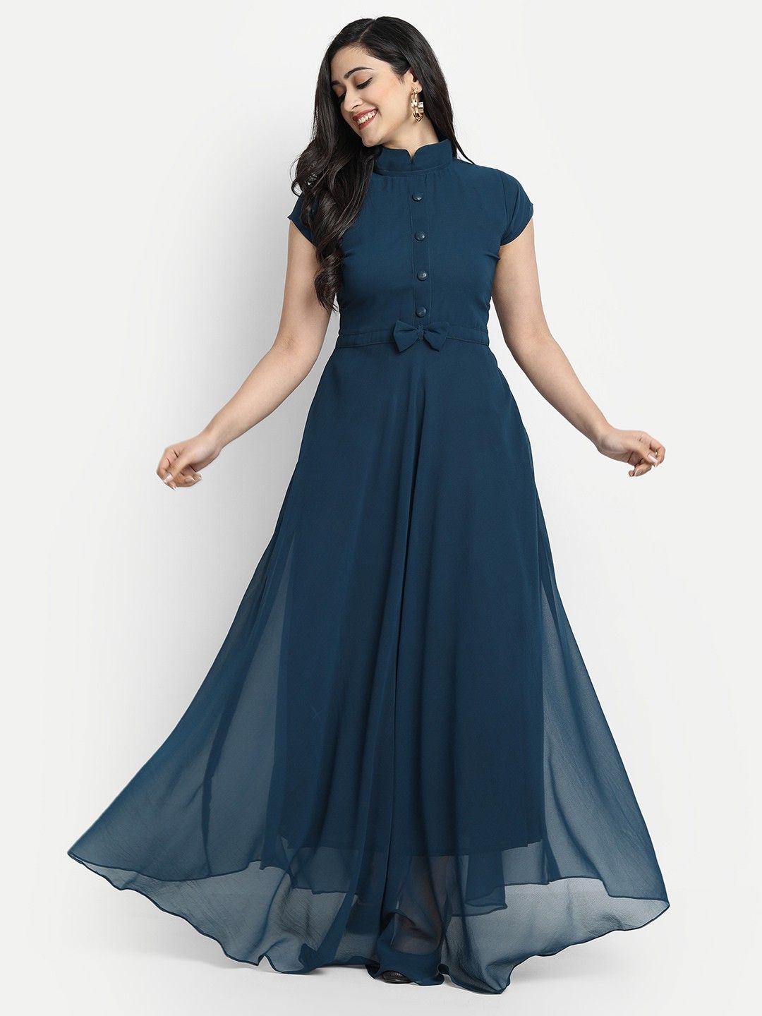 raiyani enterprise Georgette Stitched Anarkali Gown-picture-2
