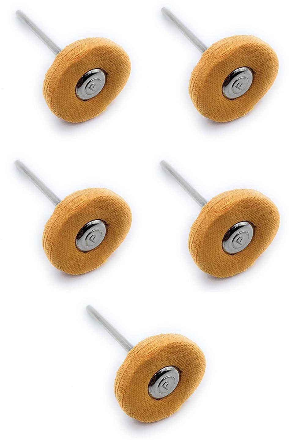 Mounted Muslin Cloth Buff Yellow 5pcs for Polishing/Buffing/Cleaning for Dremel Rotary Tool, Micro Hand Motor, Polishing Motor for Jewellery Making, Watchmaking, Model Making & Hobby Craft DIY Glass Polisher-image-30