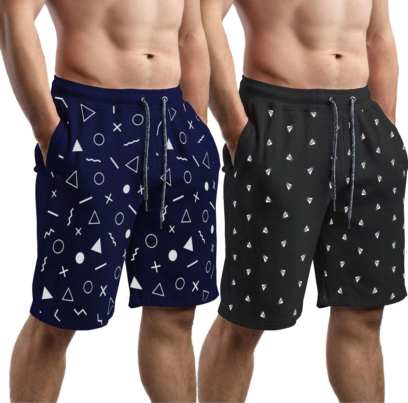 Pack of 2 Printed Men Multicolor Basic Shorts-image-3