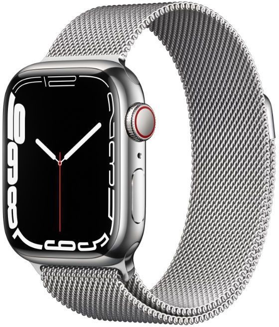 Apple WatchSeries7(GPS+Cellular-41mm)Silver Stainless Steel Case-Silver Milanese Loop-image-40