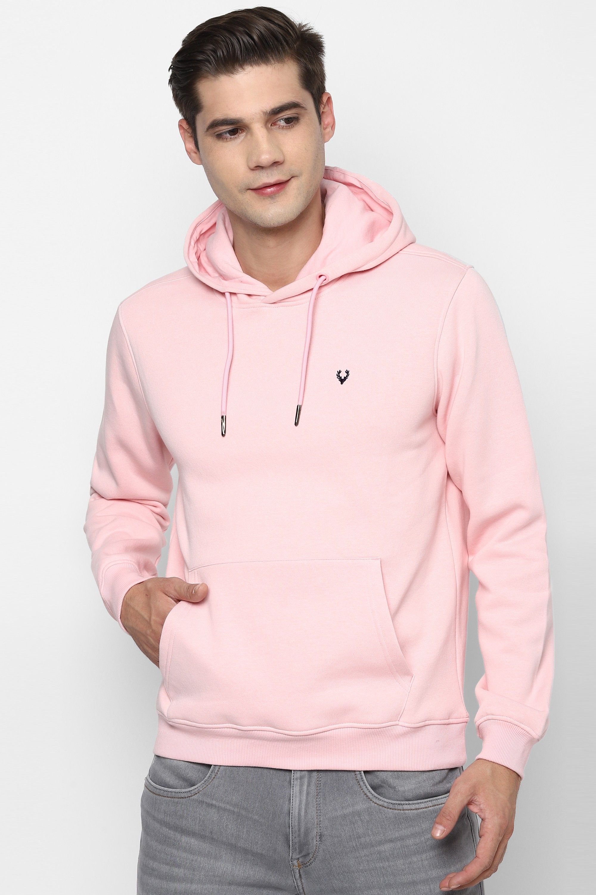 allen solly Men Full Sleeve Solid Hooded Sweatshirt-picture-19