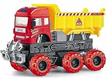 sktoyzone 6x6 Wheeler Dumper Truck Toy Friction Powered Unbreakable Truck with Light & Sound Engineering Toys for Boys and Girls (Multicolor)-picture-34
