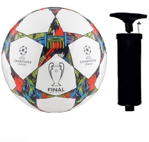Combo Colorful Star Champions Football With Air Pump Size- 5 (Pack of 2) Football - Size: 5-image-46