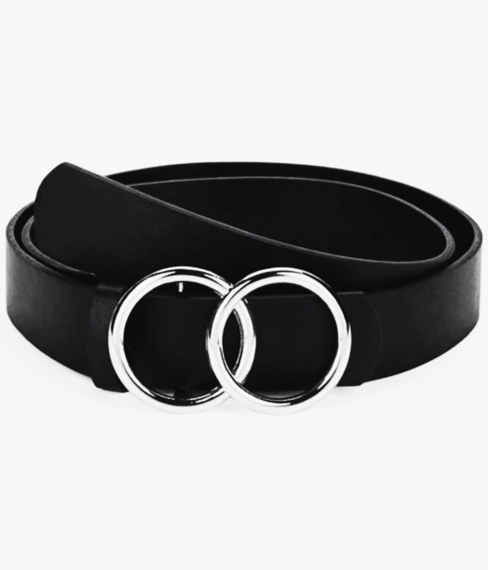 Women Casual Black Artificial Leather Belt