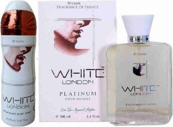 st. louis WHITE LONDON DEO 200 ML & WHITE LONDON PERFUME 100 ML Body Spray - For Men-picture-28