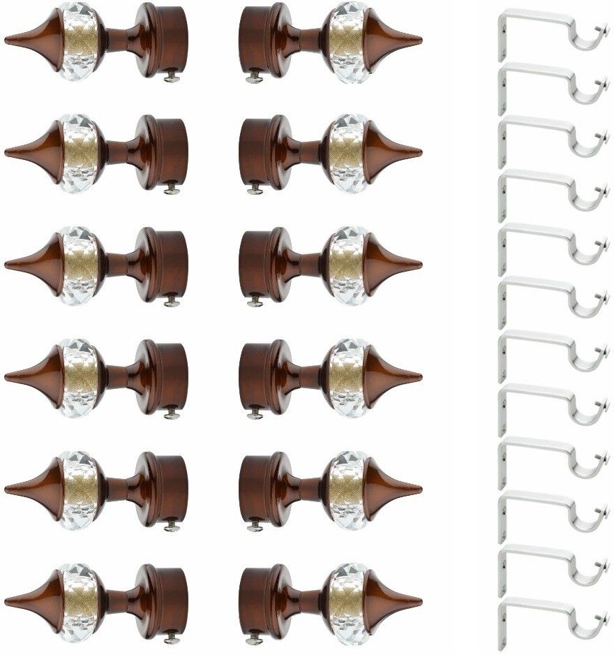 gloxy Maroon Rod Rail Bracket, Curtain Knobs, Curtain Hooks, Curtain Rods Metal-picture-12