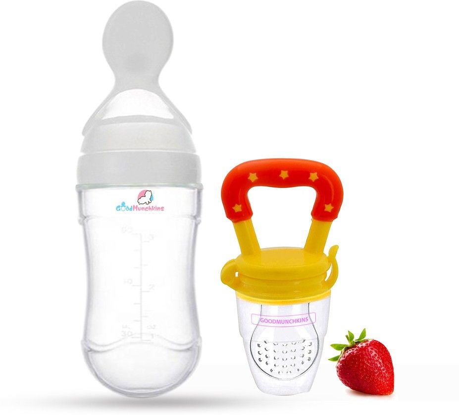 Silicon Food Feeder - Silicon Fruit Feeding Nipple for Baby Food Grade Silicon Container and Nipple BPA Free Combo Pack of 2 - Silicon Food Container & Nipple, Food Grade Plastic Caps-image-25