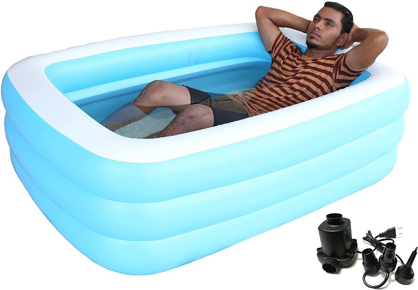 Swimming Pool Inflatable Bath Tubs with Electric Pump (8.5 Ft) Inflatable Swimming Pool-image-8