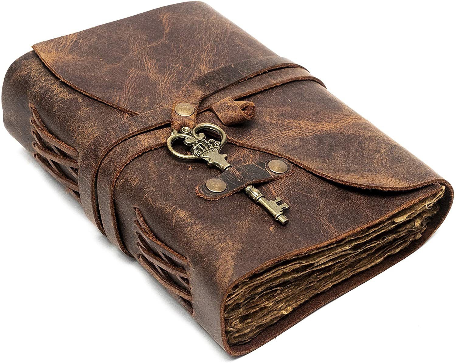 Finished Leather Journal With 100% Recycled Handmade Paper A5 Journal Plain 200 Pages-image-41