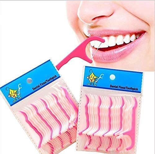 adhvik Pack of 2 ( 40 Pcs ) Dental Tooth Pick Flossers Cleaners Head Oral Dental Hygiene Brush Tooth Cleaning Tool-picture-12