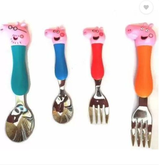 SUS430 Peppa Pig Spoon & Fork Set Stainless Steel, Plastic Sugar Spoon Set-image-31