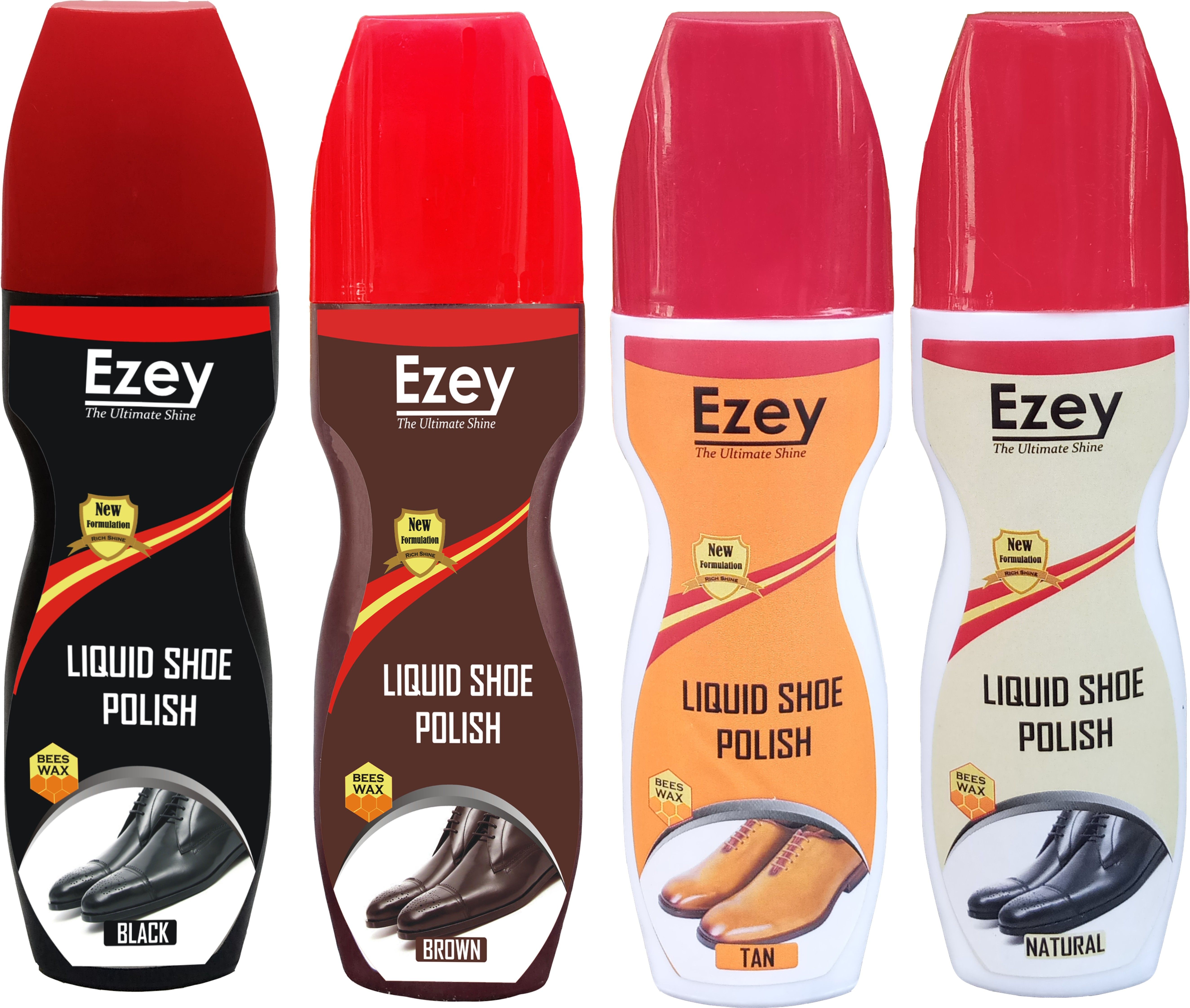 Ezey Liquid Shoe Polish (Black, Brown, Tan & Natural) Set of 4 Pcs Synthetic Leather, Leather, Patent Leather Shoe Liquid Polish-image-31