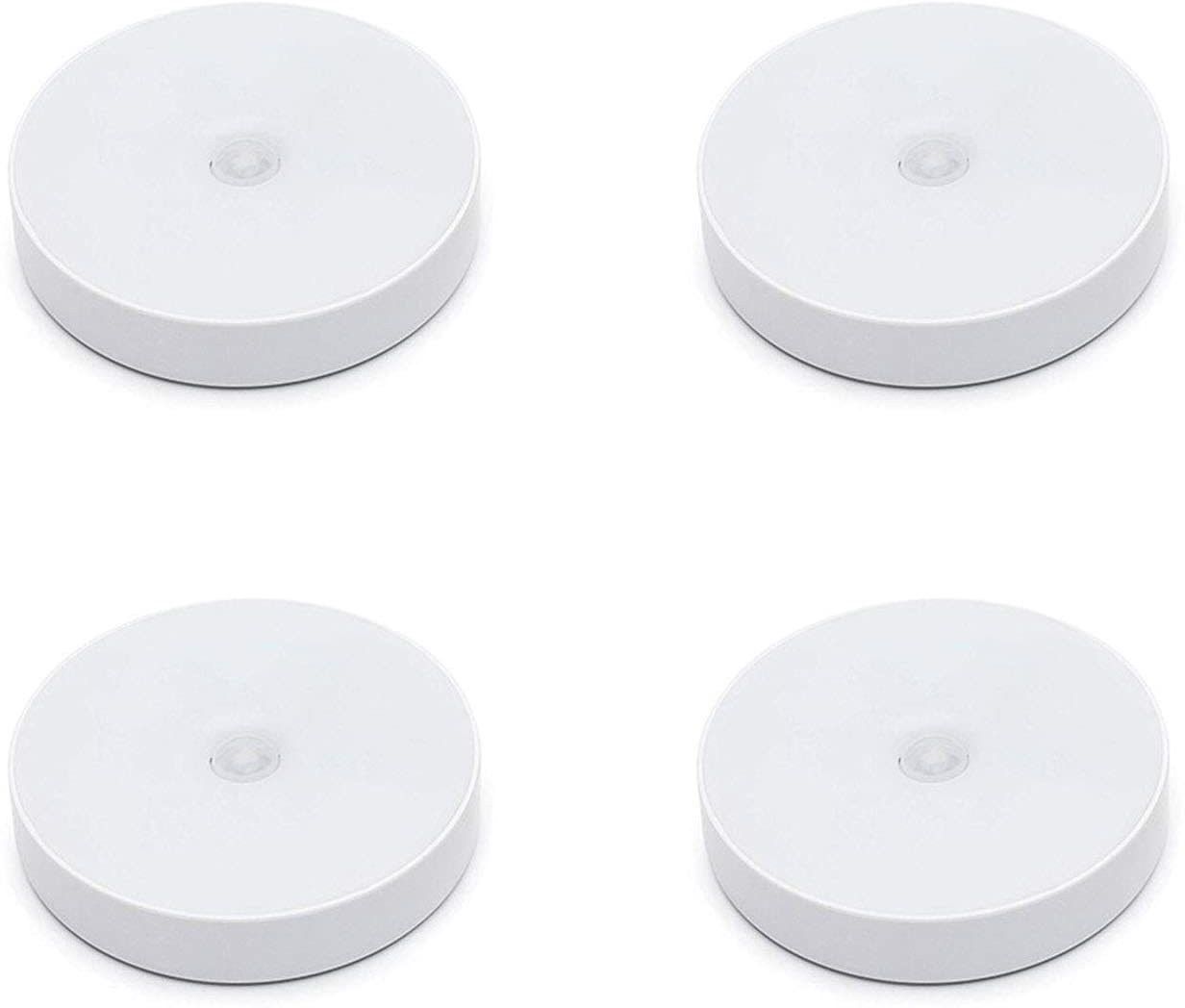 Motion Sensor Light Battery Operated Indoor/Outdoor LED Ceiling Lights for Hallway Laundry Stairs Garage Bathroom White Photocell Sensor ON/Off Upgrade Pack Of 4 Night Lamp-image-47
