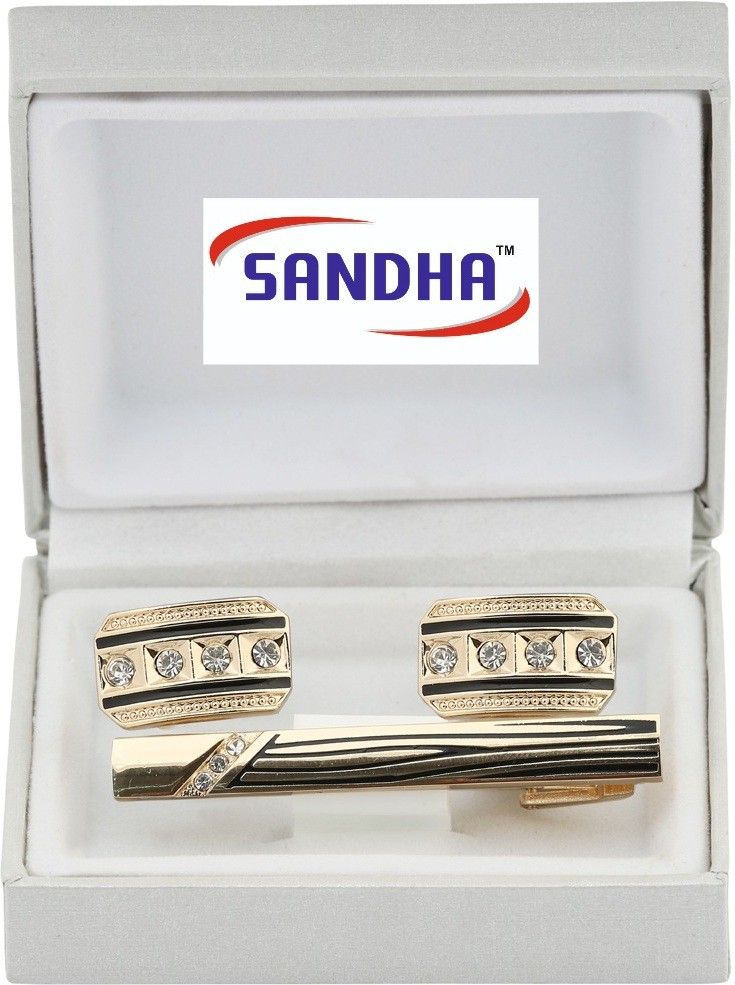 SANDHA Alloy Cufflink & Tie Pin Set-image-1