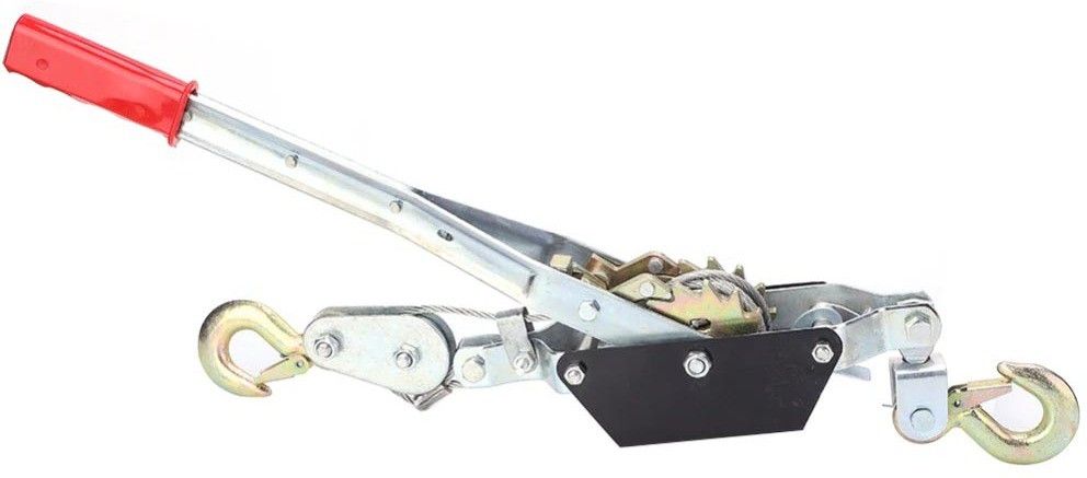 uptodateprouducts 2Ton Wire Rope Ratchet Hand Power Puller Ratcheting Tighten Tool Steel Cable Gear Winch Puller Lightener 2 Hook Lifting Tools Lever Tool-picture-22
