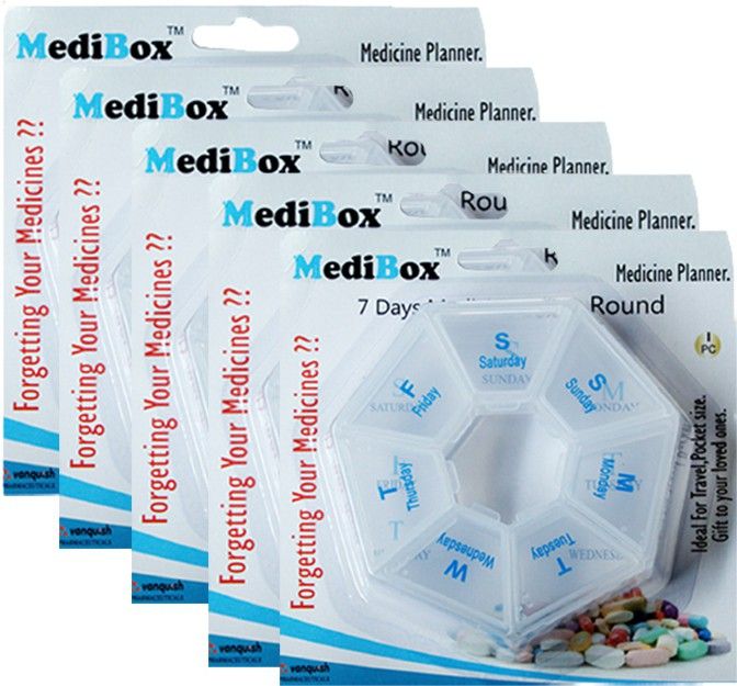 Round 7 Case Pill Box with Snap Lids, To avoid Forgetting of Taking Medicine on time (Pack of 5) Medicine Dispenser-image-9