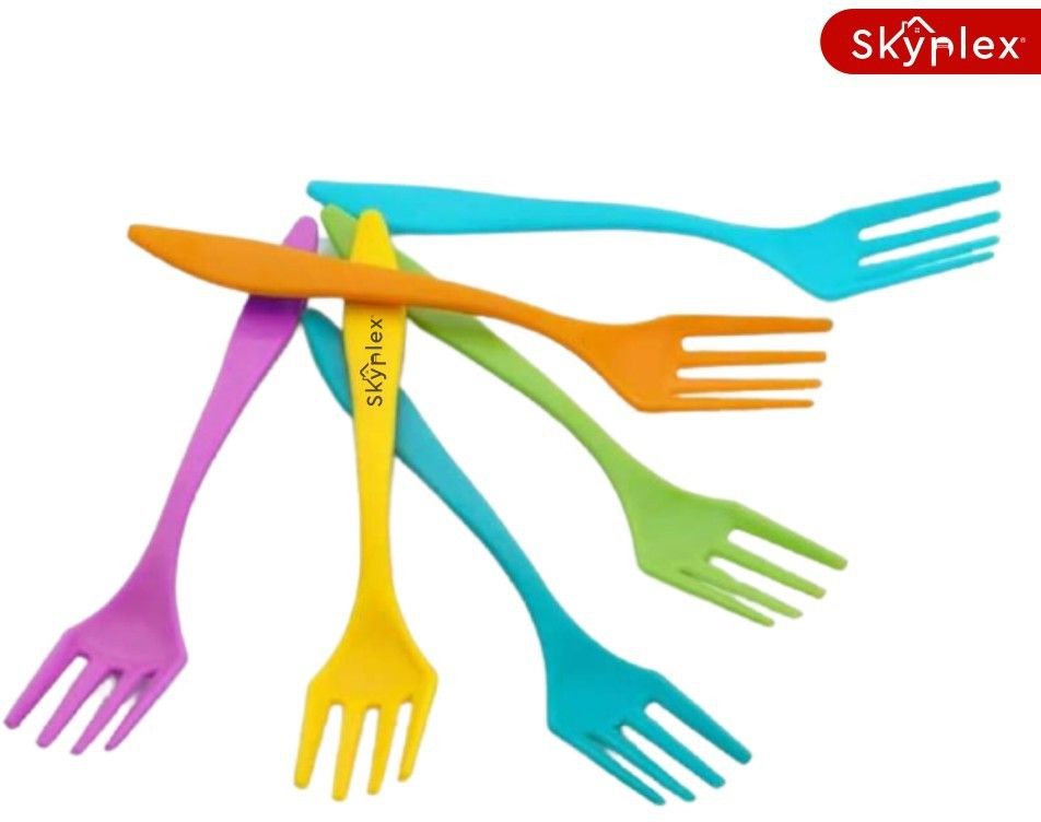 skyplex Fork Spoon Set Plastic Table Spoon, Salad Spoon Set-picture-27