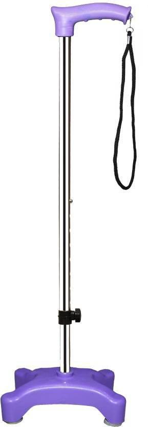 SURGICAL 4 Leg Quadripod chrome Purple Height Adjustable Men/Women/Old Age People With Hand Support Walking Stick Walking Stick-image-48