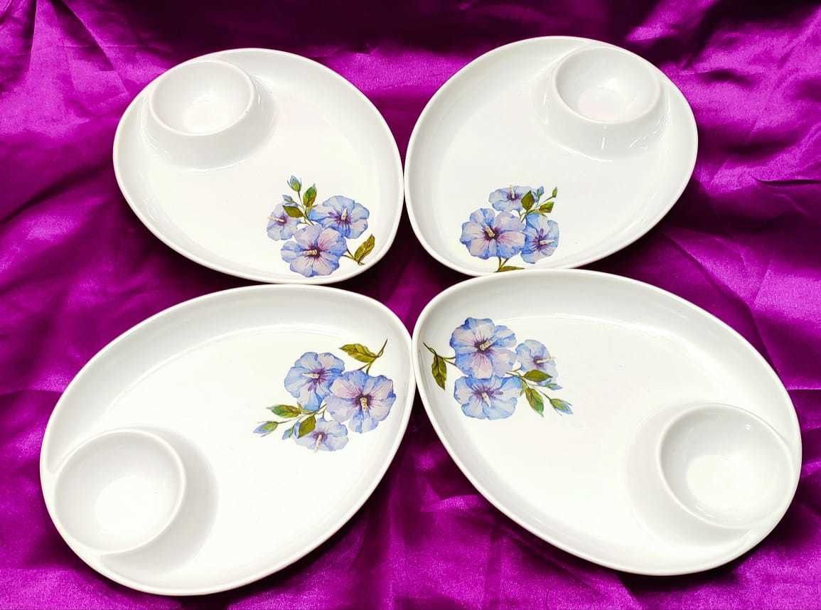 Pack of 4 Melamin DIP CHIP WHITE Chip & Dip tray Dinner Set-image-37