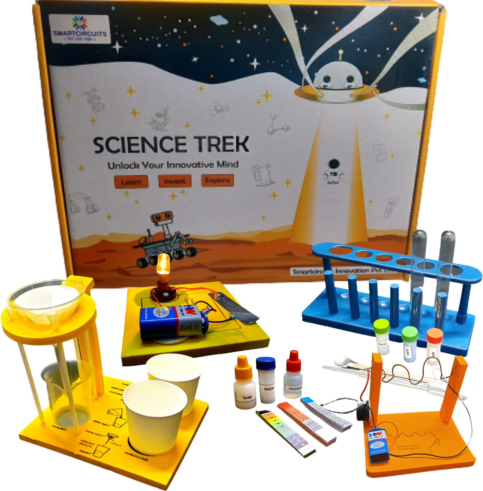 smartcircuits STEM KIT | 5 in 1 STEM KIT | Experiment KIT| Science Kit for Class 5 6 7 8 910 | Age 10 11 12 13 14 15 16 Years | CBSE, ICSE, State Board | Manuals and Videos image 1