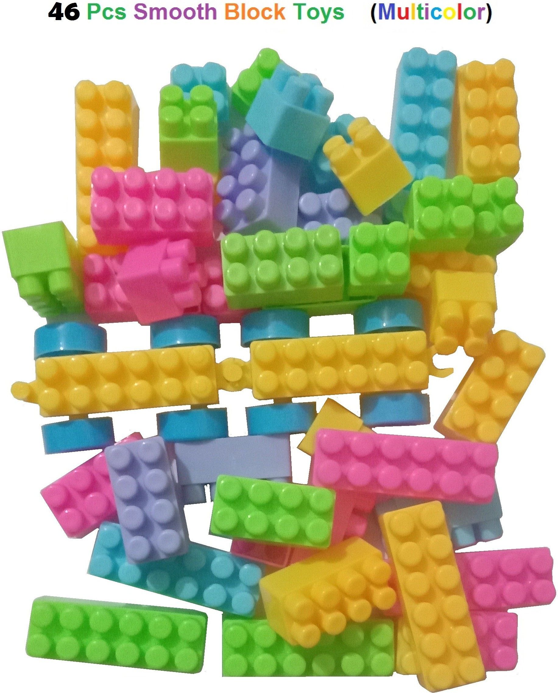 Best Baby Gift 46 Pcs Building Block / Creative /Learning Toy/Educational Toy/For Kids Puzzle Assembling Building Unbreakable Kids Toy Set With 8 Wheels to make vehicle toys / Make Alphabet and numbers etc-image-31