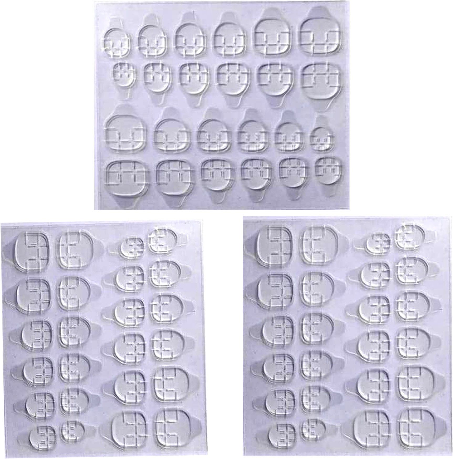 likeup Imported 3 Sheets (72 pics) Double-side Nail Glue Sticker, Glue Jelly Gel Tape Adhesive Tabs Nail Glue Transparent Flexible Adhesive Fake Nails Tips for Manicure (Transparent) (White)-picture-34