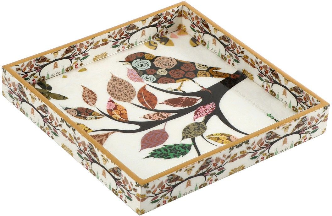 duli Enamel Coated Multipurpose Serving Tray for Home Kitchen Dining Table 10x10 inch Tray-picture-42