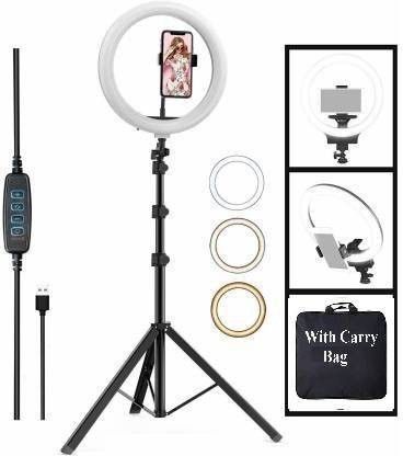 SUNWARE Ring Light 10 and 7 Feet Tripod Stand For Making Reels, Photography Flash