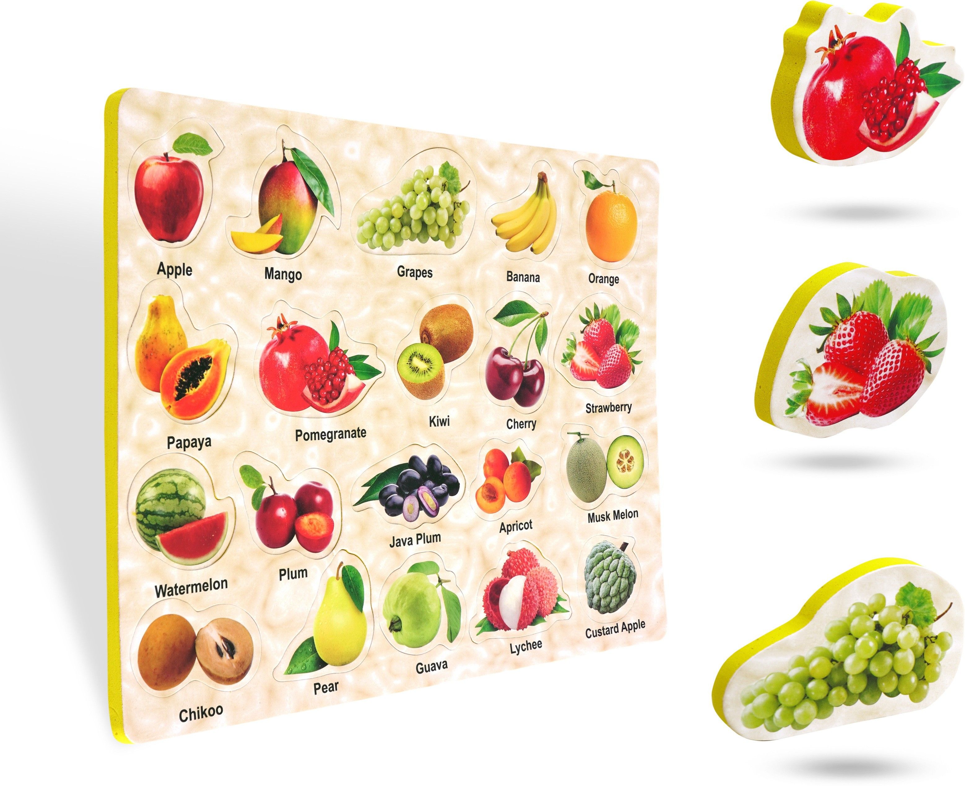 Fruit Jigsaw Preschool & Playgroup Educational EVA mat Puzzle kids toys for age 2 to 5 year baby boys & girls , childs easy activity learning board game for kindergarten-image-21