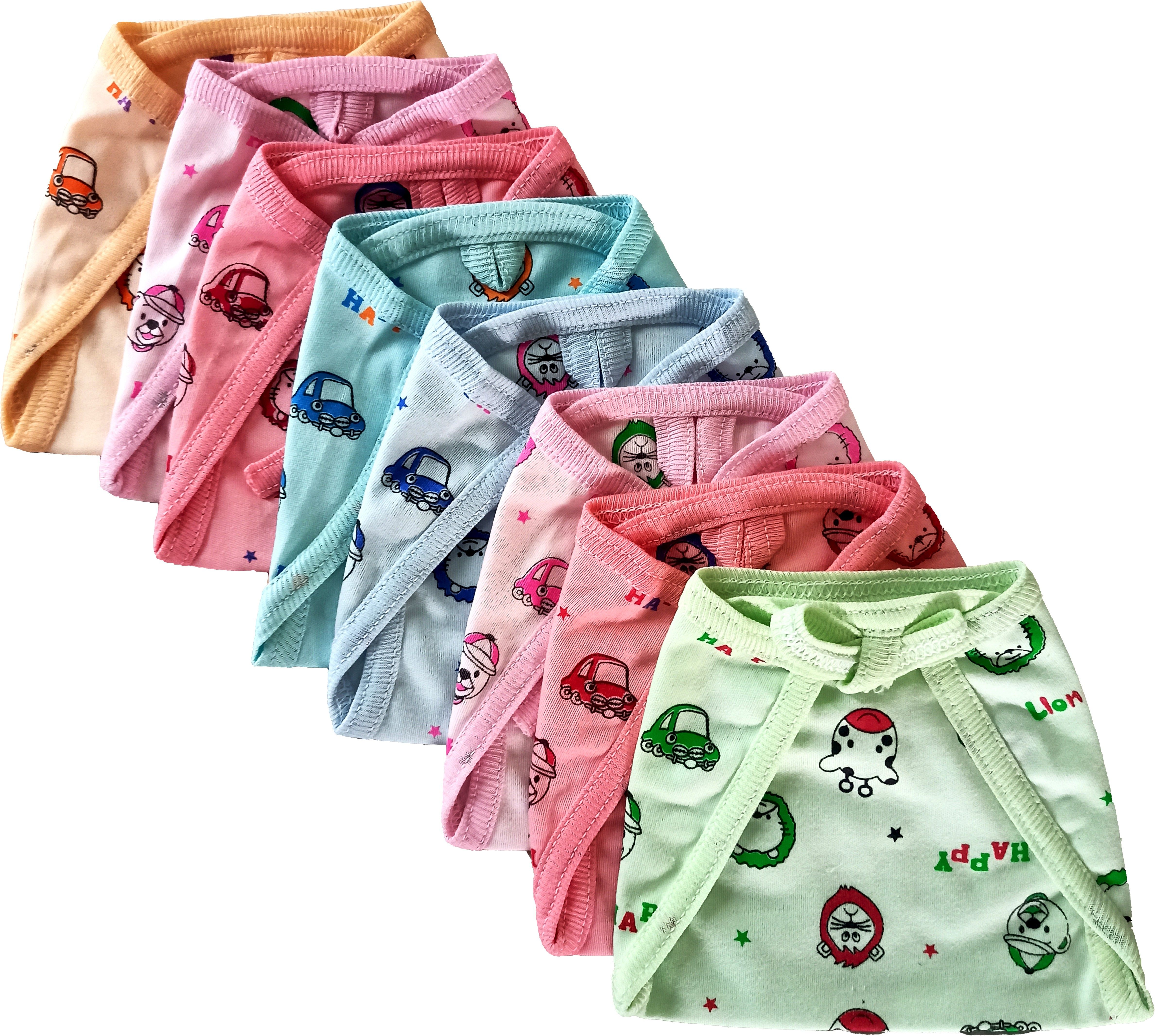 aldeco Pack of 8 - Baby Hosiery Cotton Langot or Nappy / Reusable & Washable Soft U-Shaped Printed Cloth Langot or Diaper for kids (0-3years) (Set of 8)-picture-12