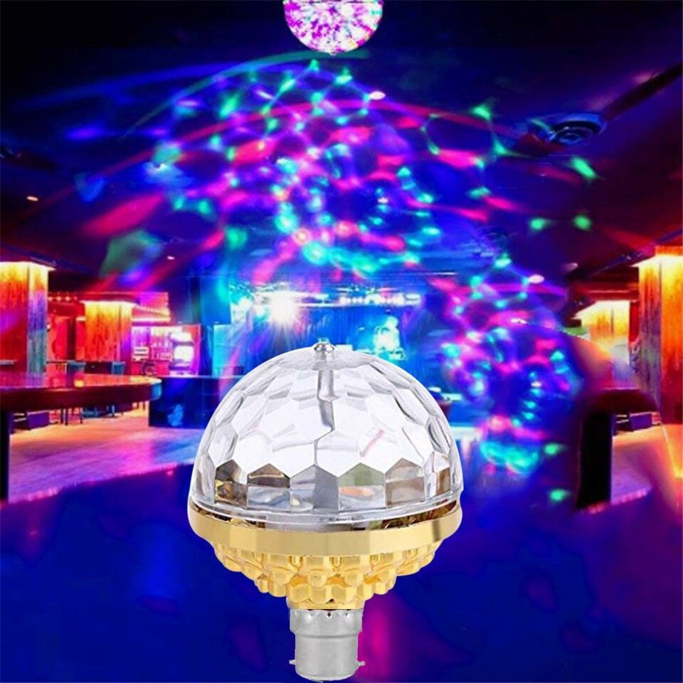Disco Lightening Rotating Bulb 360 Degree LED RGB Golden Bulb Colorful Auto Rotating Projector LED Single Disco Ball-image-24