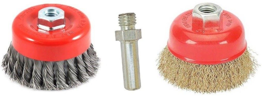 inditrust 3â 75mm Brass Wire and Twisted M10 Thread Cup Brush for 4" Angle Grinder Wheel Brush Wheel Brush (Pack of 2) Wheel Brush-picture-14