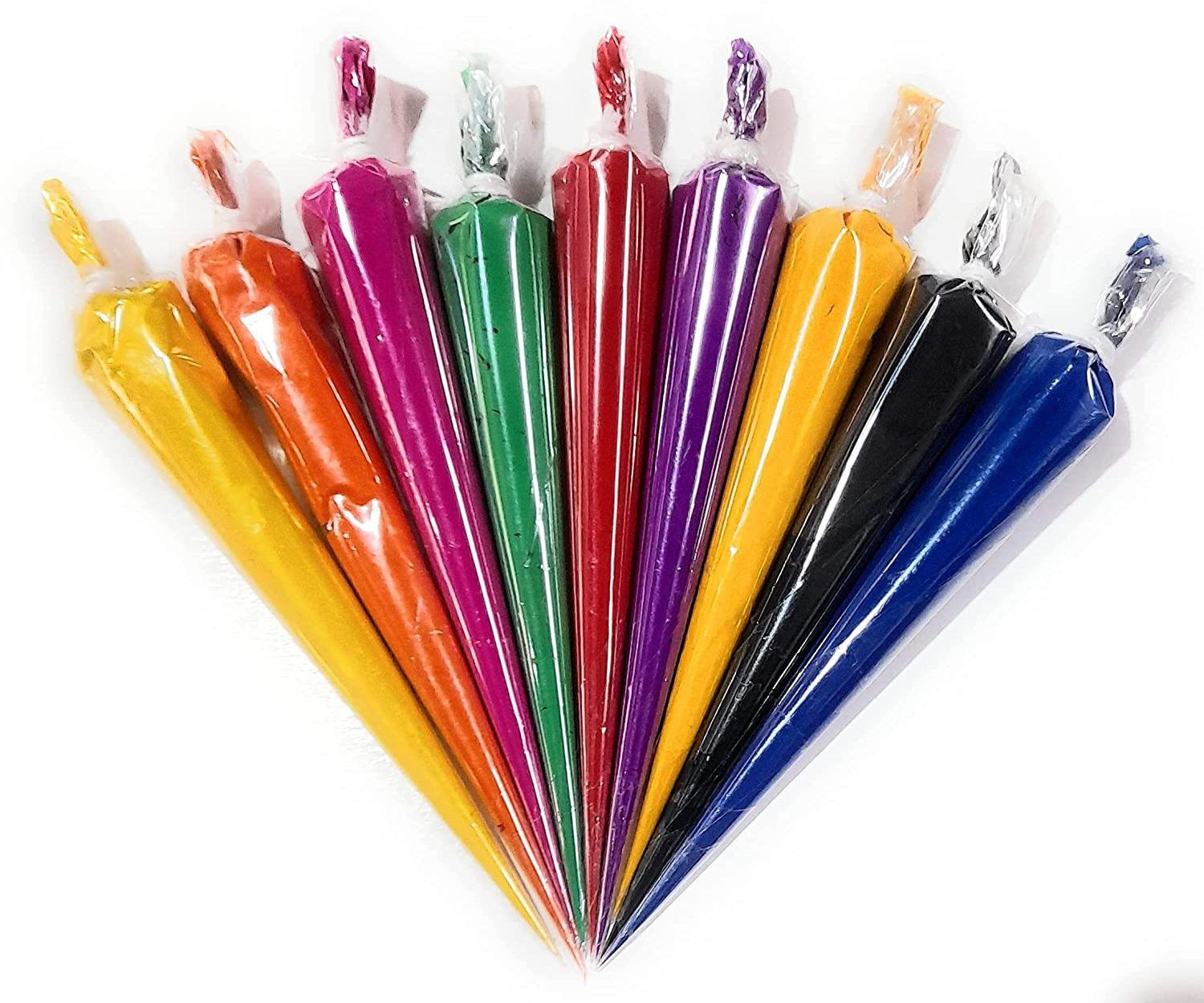 Multicolor Ceramic Cones Fabric Glue Cone (Liquid Paste) for Arts & Crafts and Decorative Purposes, Pack of 10 Cones Plain Color Concentrate-image-3