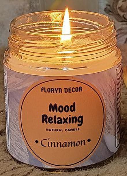 floryn decor Mood Relaxing Scented Candle | Soy Wax Candle | Natural Wax Candle for Home Decor | Burning Time - 30 Hours | Scent: (Cinnamon, Pack of 1) Candle-picture-17