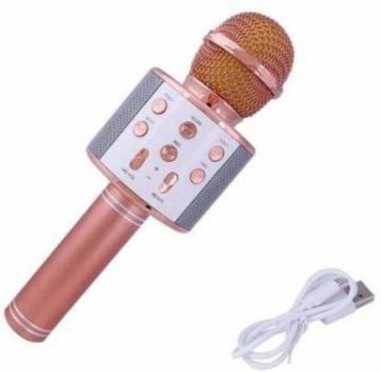 Wireless Microphone HIFI Speaker-WS-858(Rosegold) for Singing,Speaker For Home, Party, Singing | Microphone Condensor For Mobile, Laptop Microphone Microphone-image-34