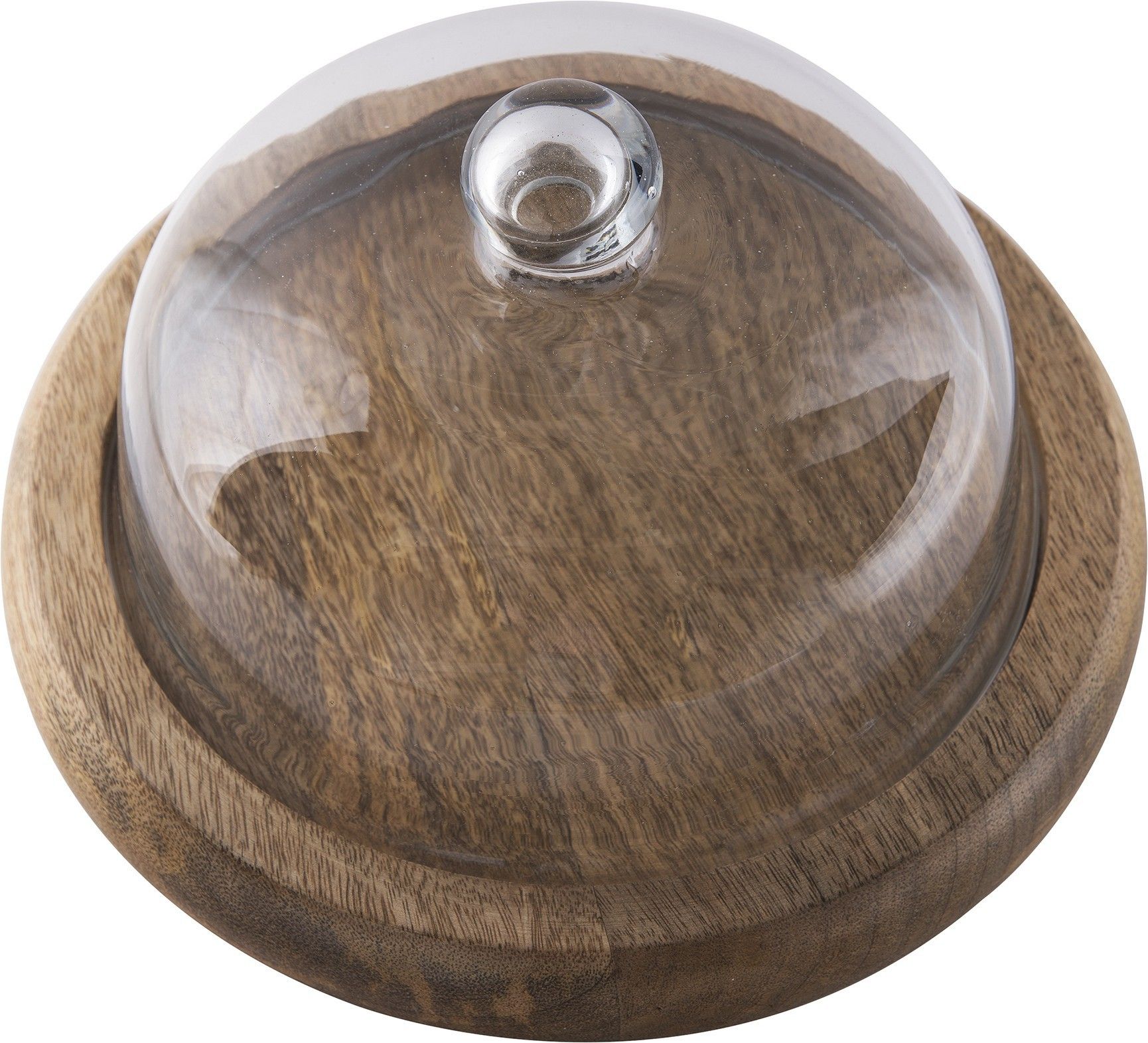 homesake Rustic Flat base cake/cupcake stand with glass dome, cookie/dessert serving platter Wooden, Glass Cake Server-picture-16