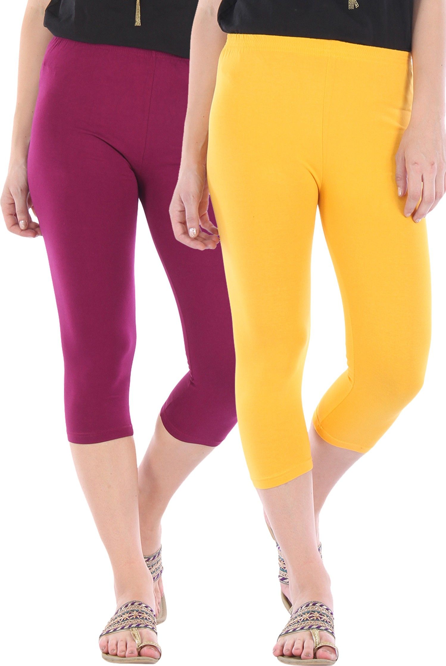 bitterlime Solid Women Three Fourths-picture-24