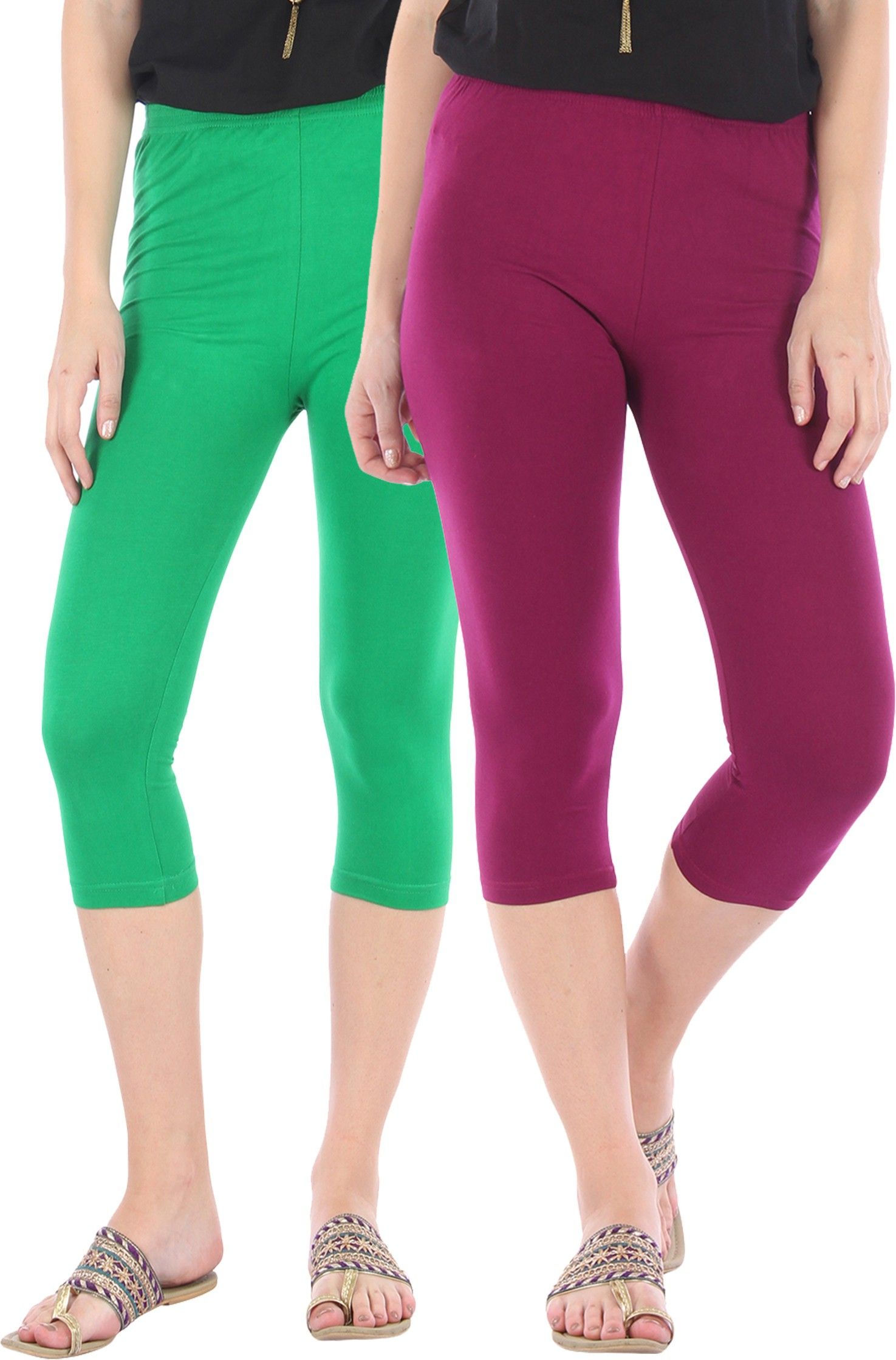 bitterlime Solid Women Three Fourths-picture-16